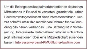 Der neue EU-Wachstumsprospekt, von Ingo Wegerich, Rechtsanwalt und Partner, René Krümpelmann, LL.M. (Sydney), Rechtsanwalt, Luther Rechtsanwaltsgesellschaft mbH