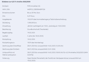FCR Immo Eckdaten neue Anleihe