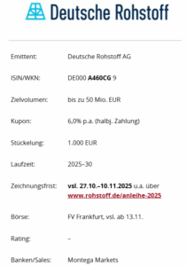 Eckdaten DRAG 2025/30