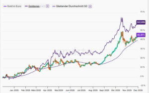 Gold 2025: in Euro versus USD