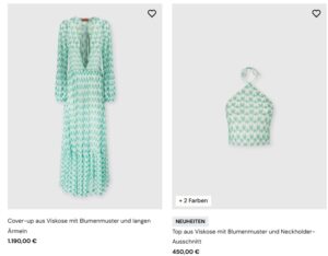 Kleidchen für knapp 1.2 TEUR, Top für weniger als 500 EUR - echte Schnäppchen