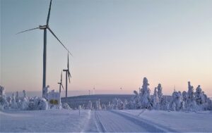 Eisige Bedingungen im Windpark Kuolavaara-Keulakkopää nördlich des Polarkreises
